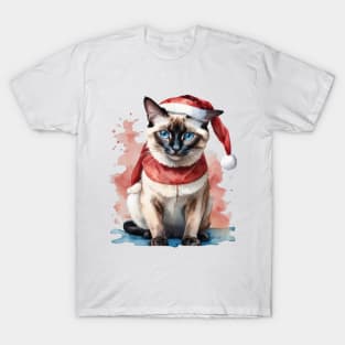 Santa Siamese cat 1 T-Shirt